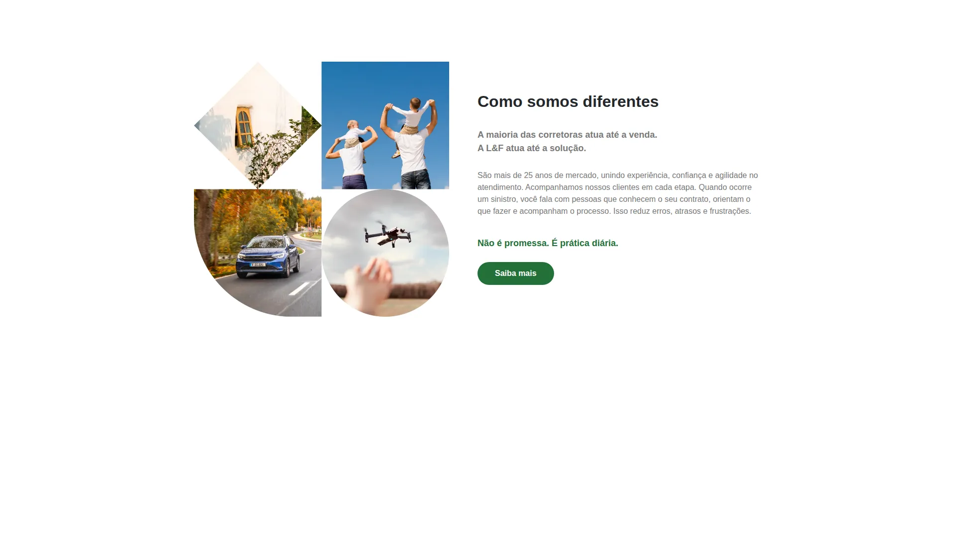 Tela do site da Lima & Figueiredo: Como somos diferentes