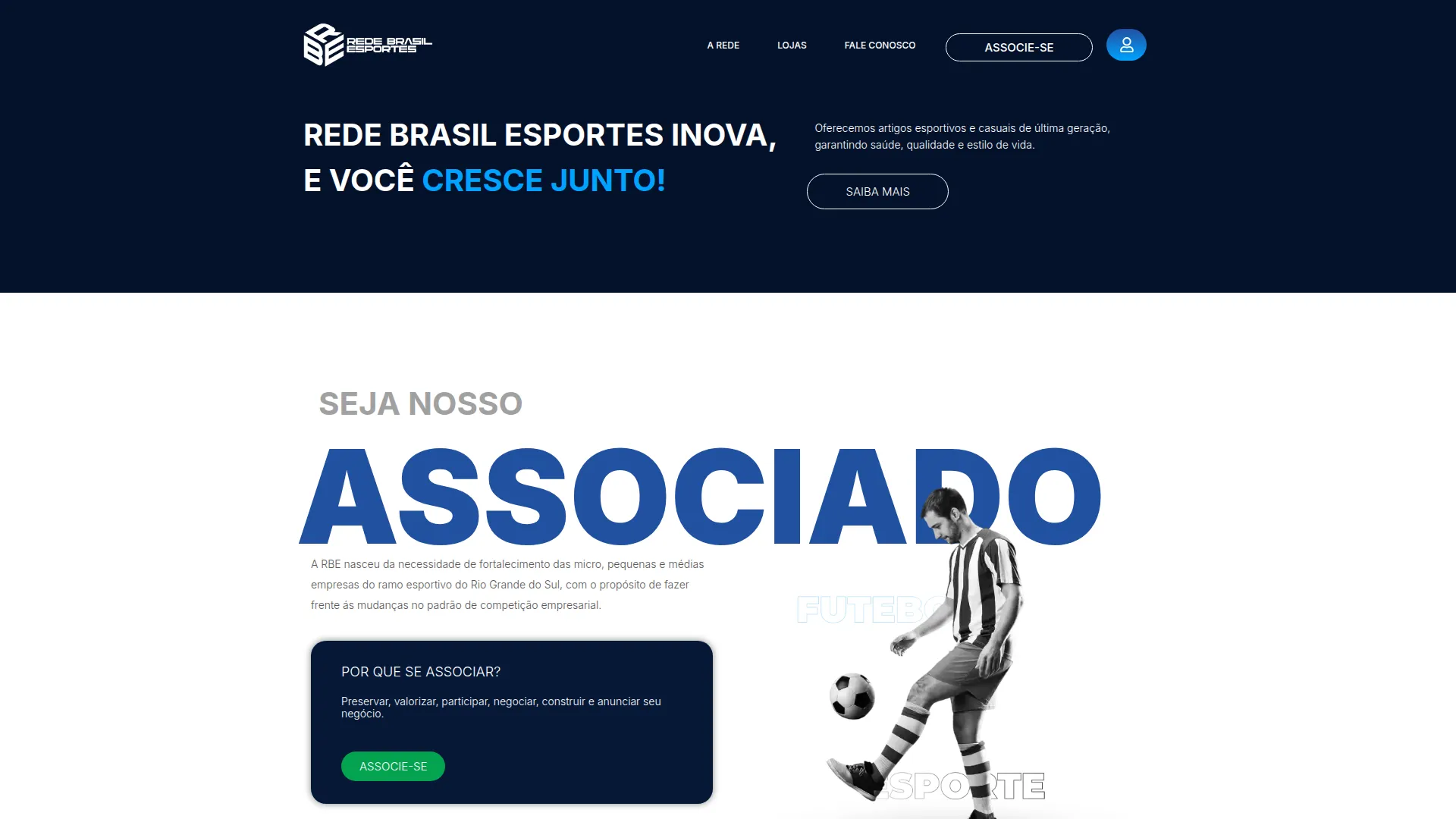 Tela do site da Rede Brasil Esportes
